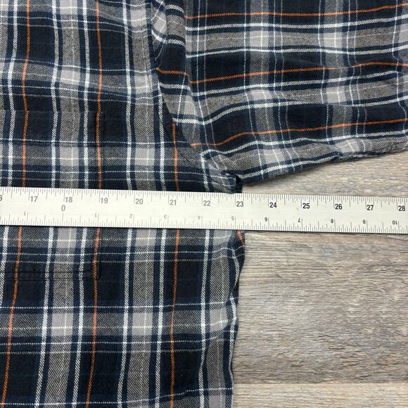 Carbon 2 Cobalt Blue Black Tartan Plaid Mens L Workwear Button Up Flannel Shirt‎ - Picture 6 of 8